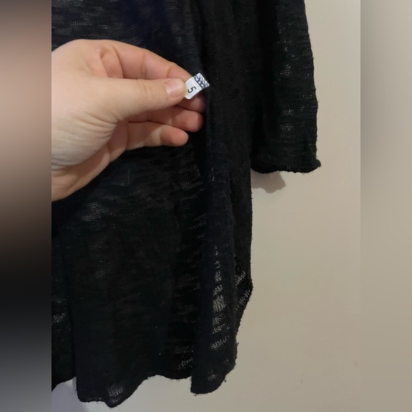 5/$15 | Seduction | Black Sheer Open Front Cardigan - Picture 2 of 4